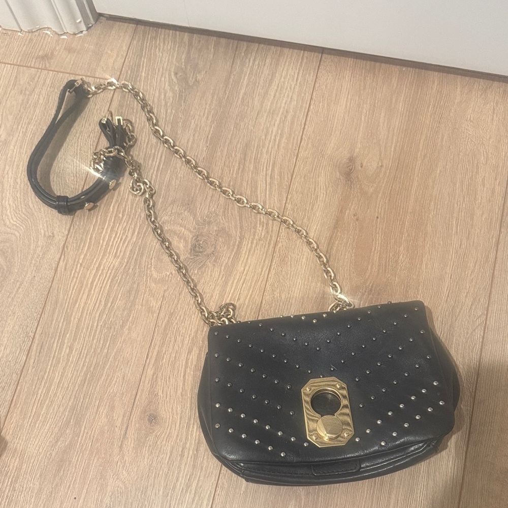 Stuart Weitzman black studded crossbody bag